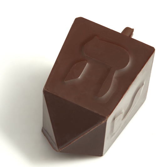 Solid Chocolate Dreidel - Milk, White & Dark Belgian Chocolate