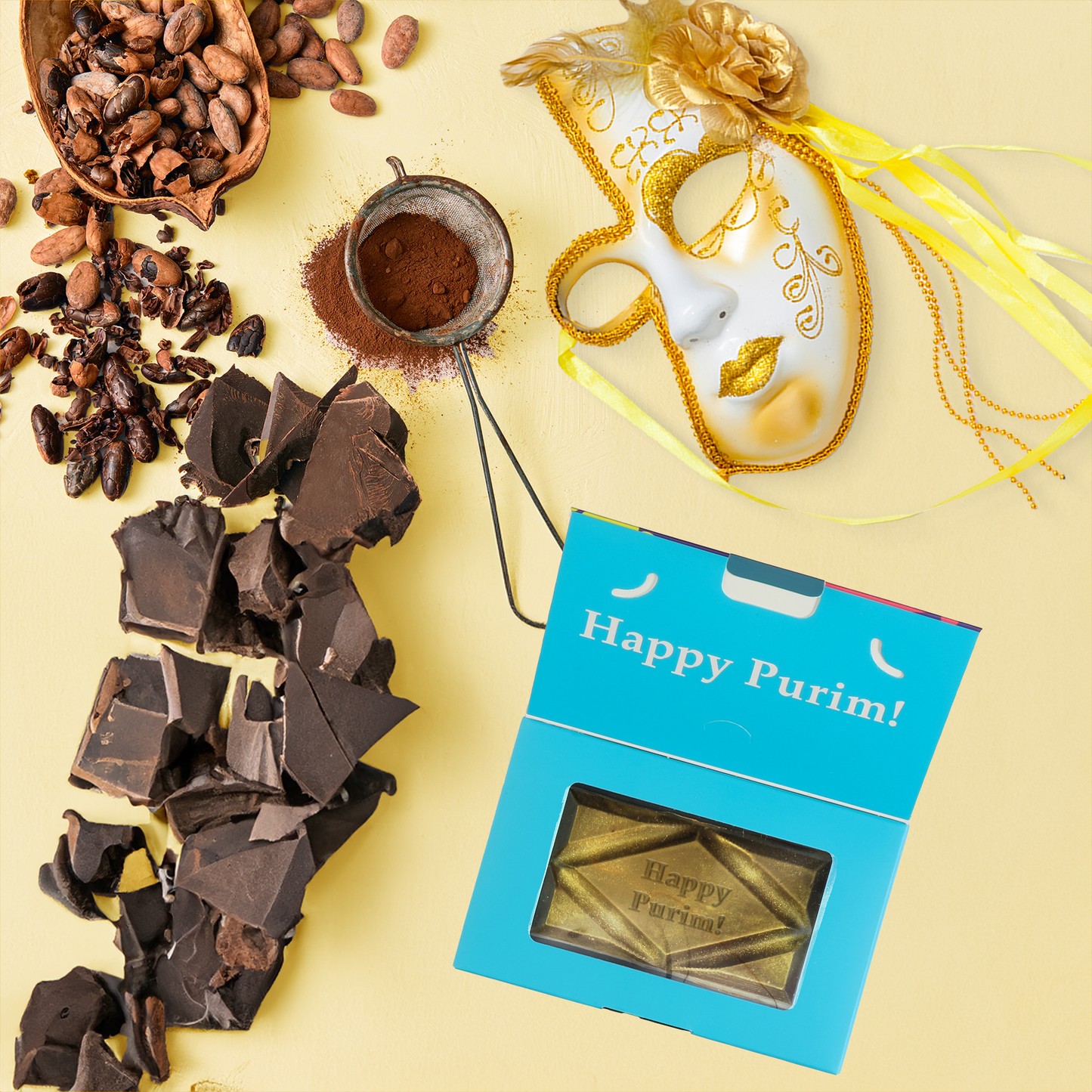 Belgian Chocolate Happy Purim Card