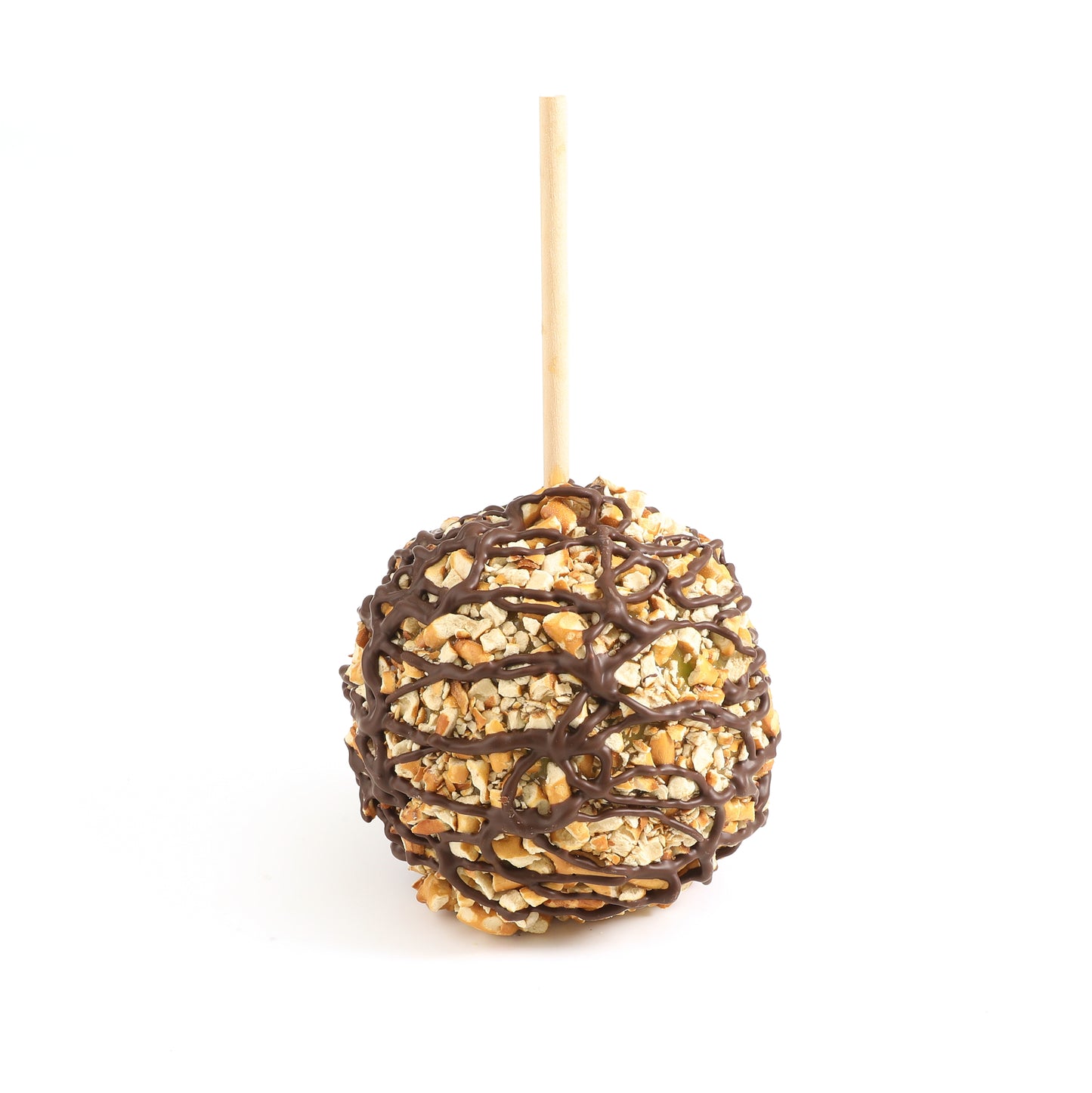 Pretzel and Dark Belgian Drizzle Caramel Apple