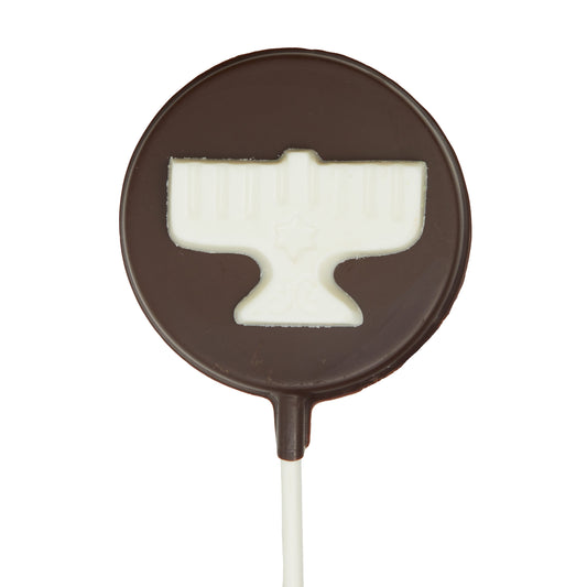 Belgian Chocolate Lollipops (6 Pieces) - White Menorah